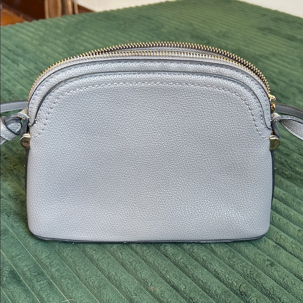 a new day Pebbled Crossbody Bag in Light Gray with Gold Hardware
